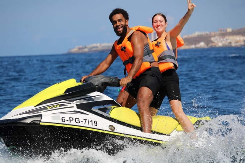 Puerto Colón: Tenerife Coast Jet Ski Tour with Photos - Safety Briefing First, Then the Speedboat Transfer