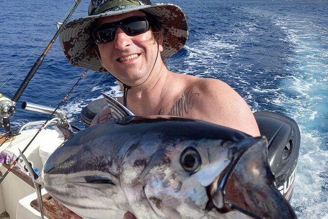 World Class Fishing Charter Trip in Tenerife - The Boat and Gear: Fighting Chairs, Downriggers, Live Bait